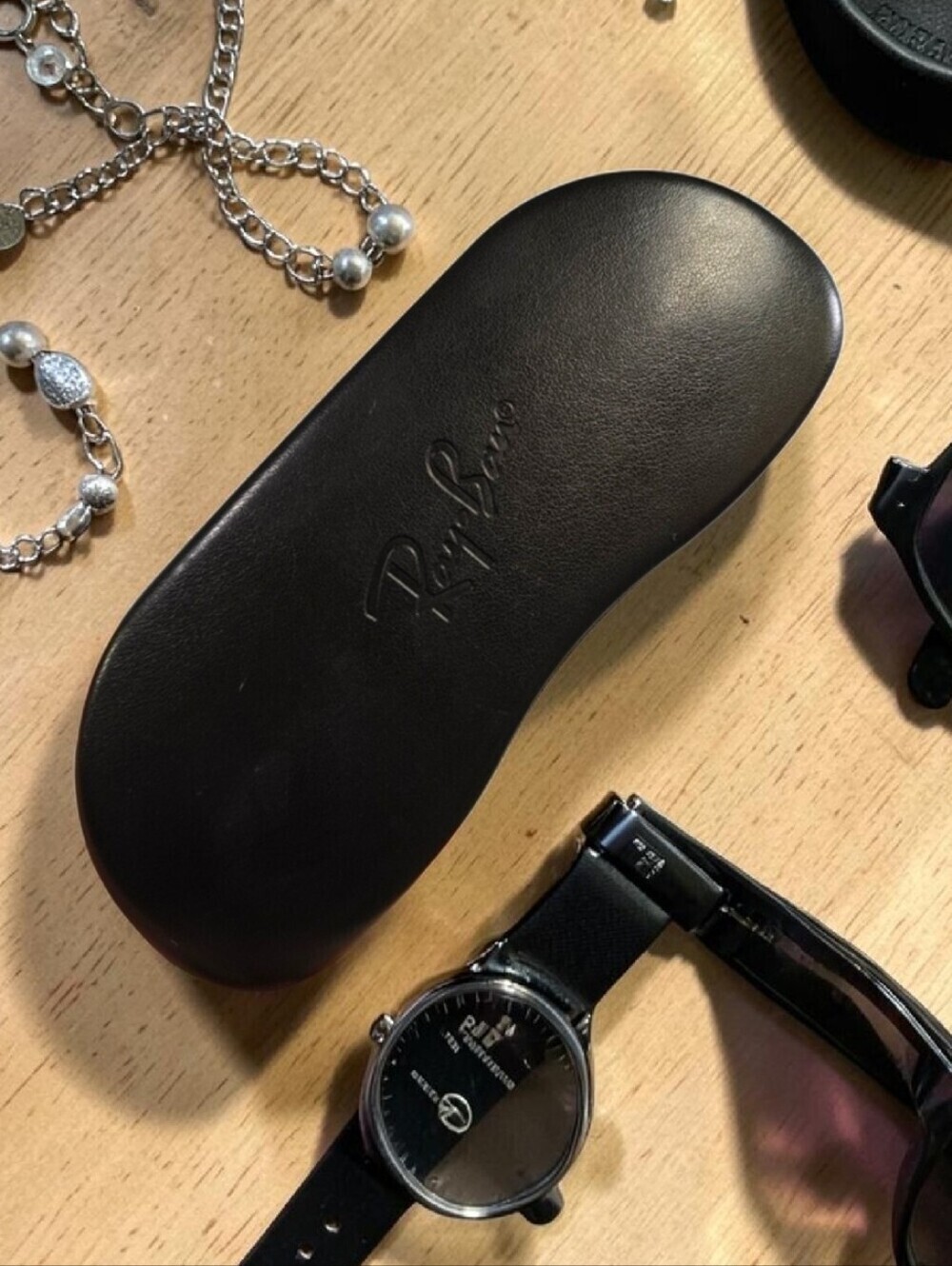 Ray-Ban Black Leather Glasses Hardcase